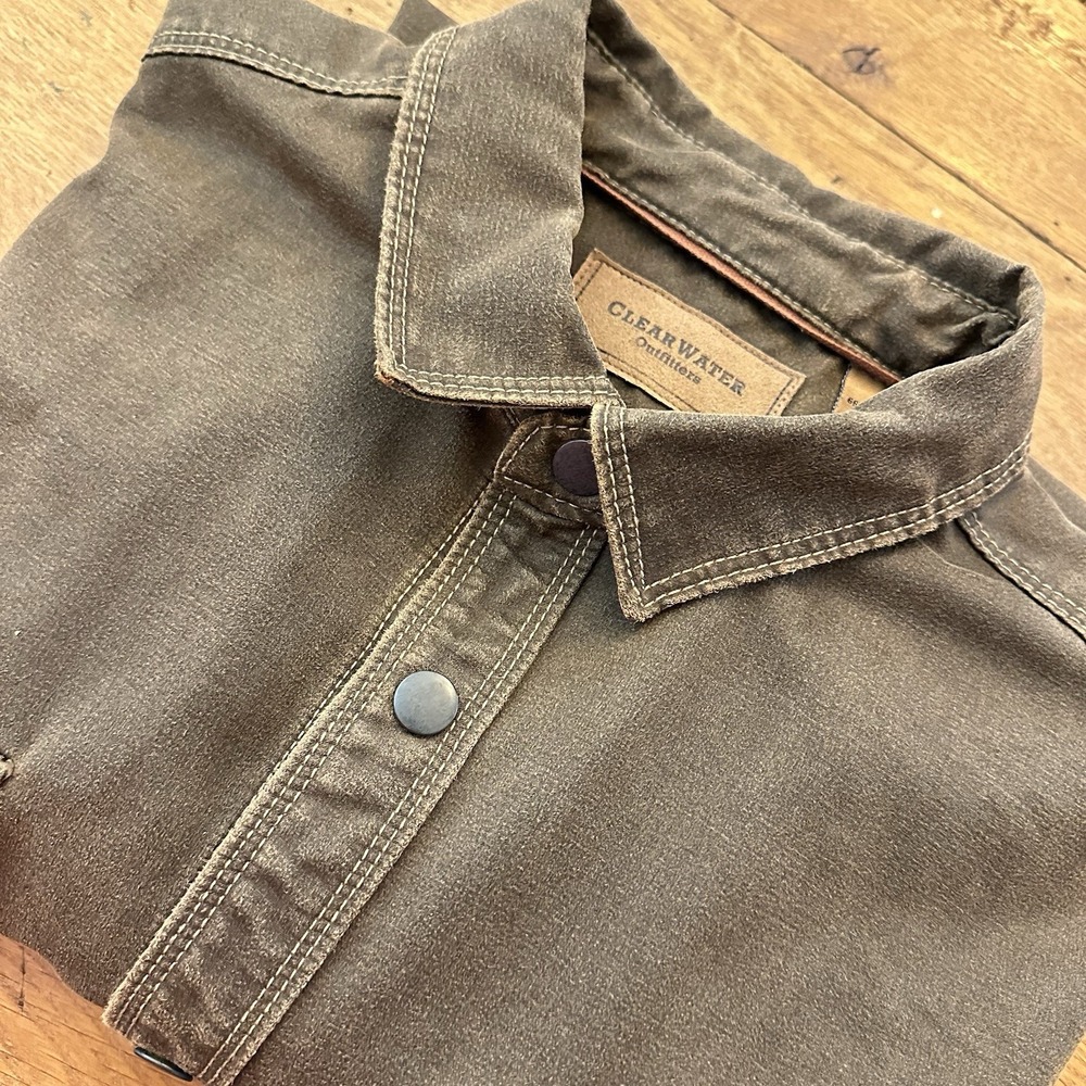 ClearWater Outfitters Faux Suede Ranch Jacket Men Large Snap Front Chore Shacket - Picture 13 of 13